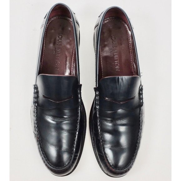 Louis Vuitton 8.5 / US 9.5 navy leather shoes loafers - Picture 5 of 9